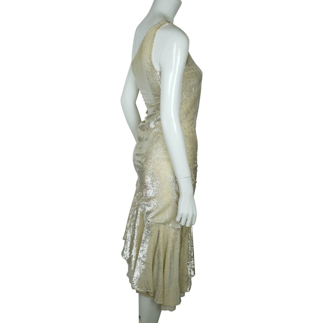 open lace back dress Vintage 1970s Disco Party Dress Silver Metallic Lamé One Shoulder Size –  Poppy's Vintage Clothing