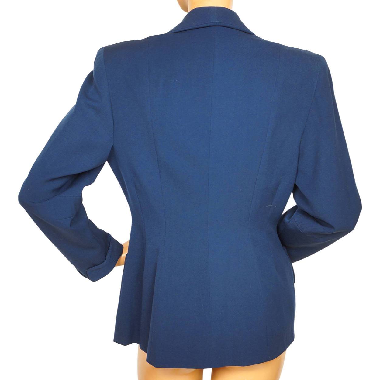 Vintage 1940s Ladies Blue Suit Jacket Simpsons Canada Size M - Poppy's Vintage Clothing