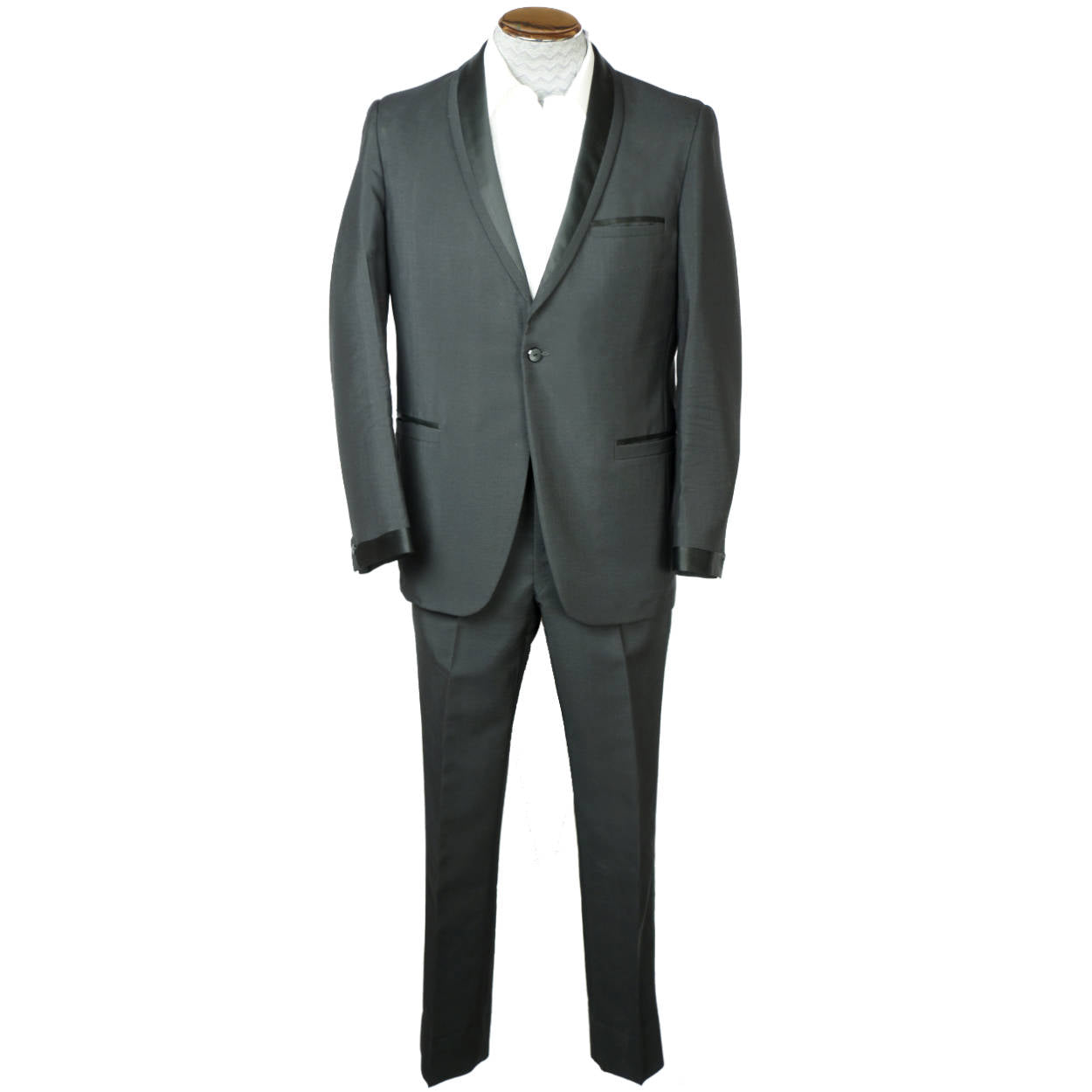 Vintage 60s Mohair Tuxedo Wedding Suit Mens Formal Wear 38 - Poppy's Vintage Clothing