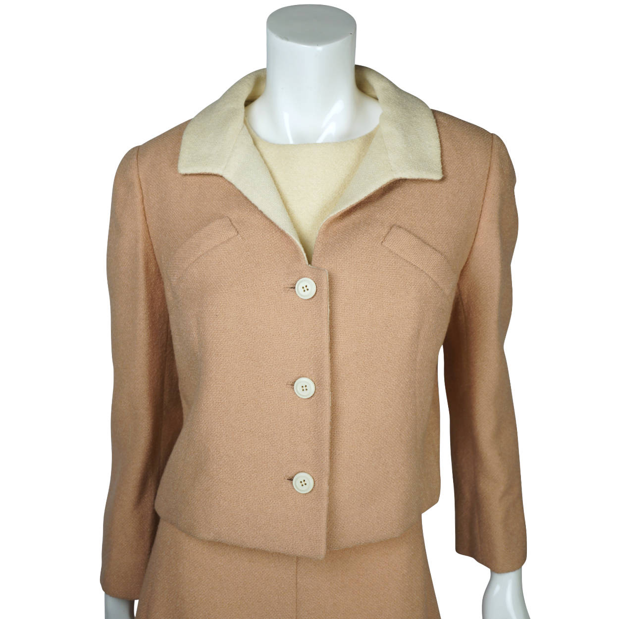 Vintage 60s Dress with Matching Jacket Jackie O Size  L - Poppy's Vintage Clothing