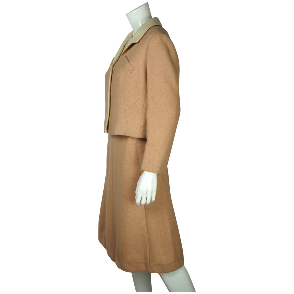 Vintage 60s Dress with Matching Jacket Jackie O Size  L - Poppy's Vintage Clothing