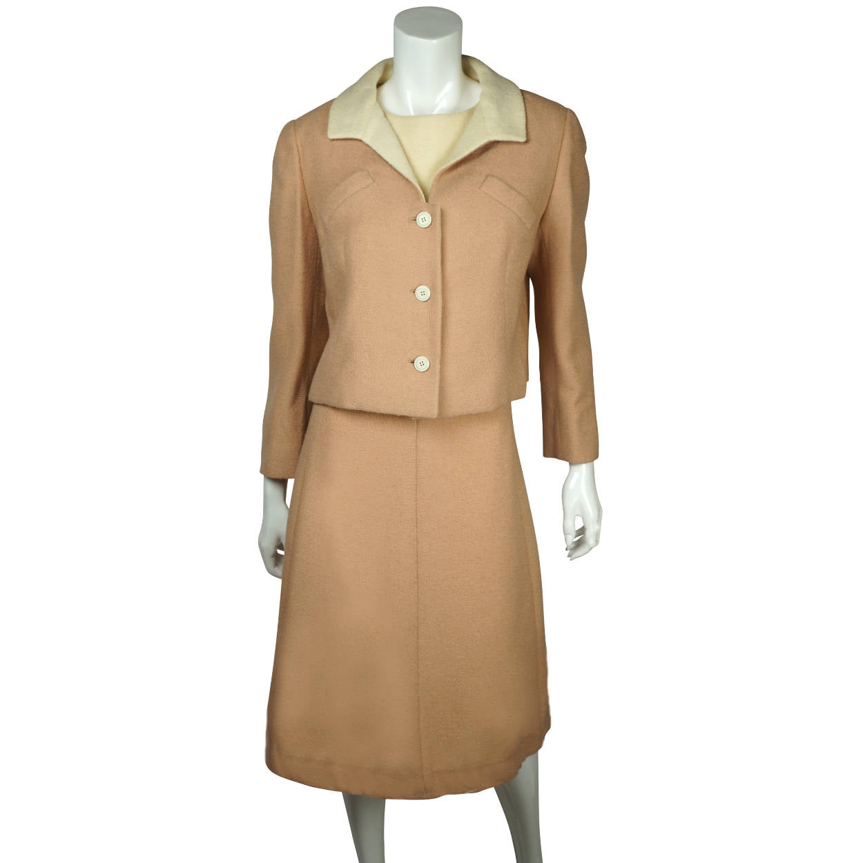 Vintage 60s Dress with Matching Jacket Jackie O Size  L - Poppy's Vintage Clothing