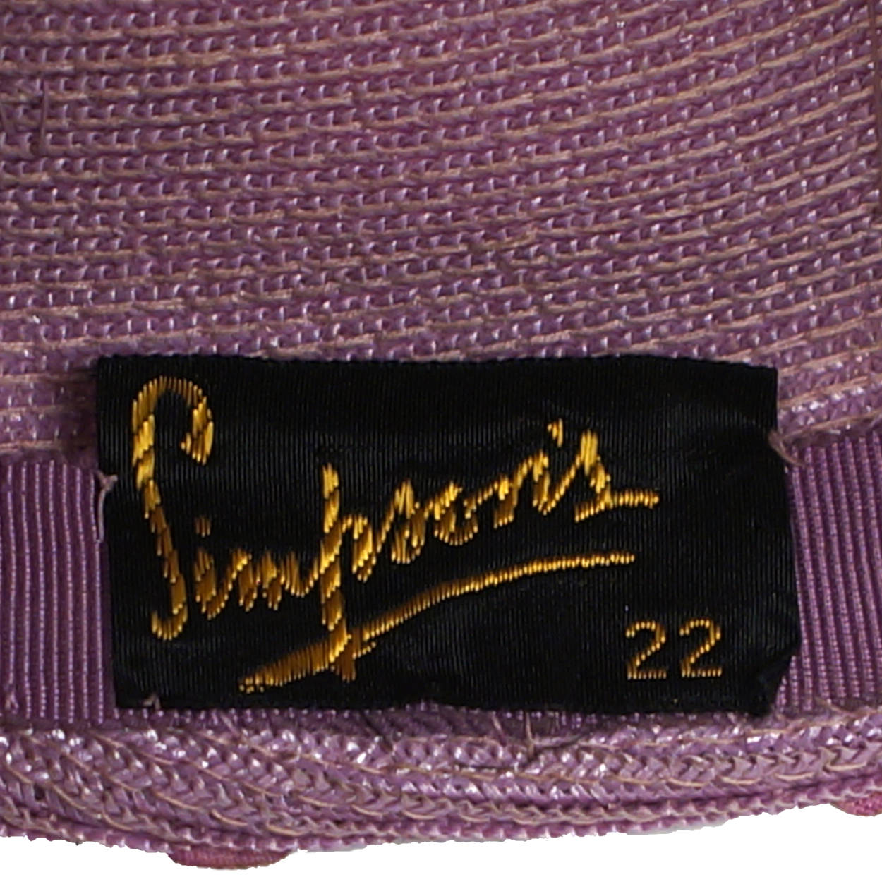 Vintage 1950s Simpsons Canada Half Hat Straw with Violet Floral Decoration - Poppy's Vintage Clothing