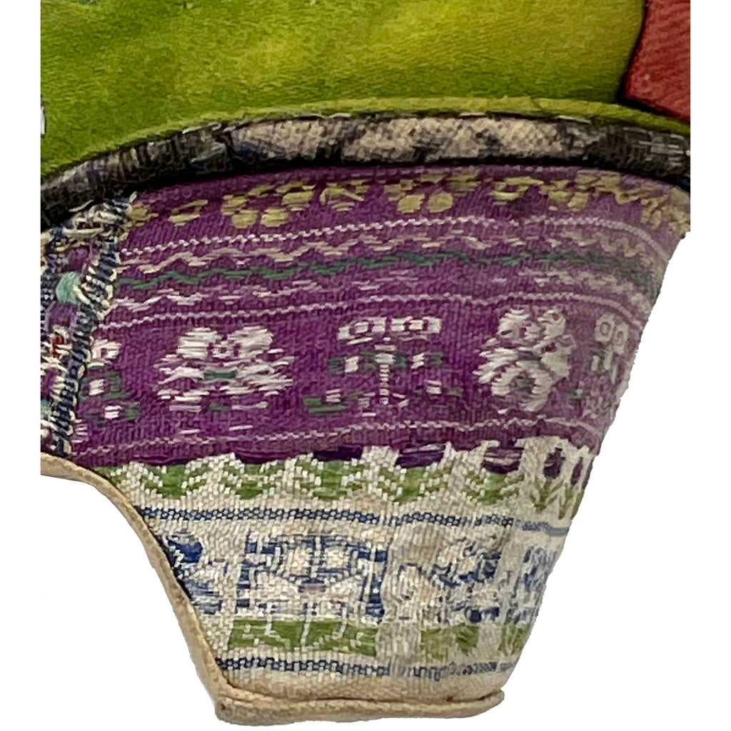 Antique Chinese Lotus Shoe for Bound Feet Green Silk