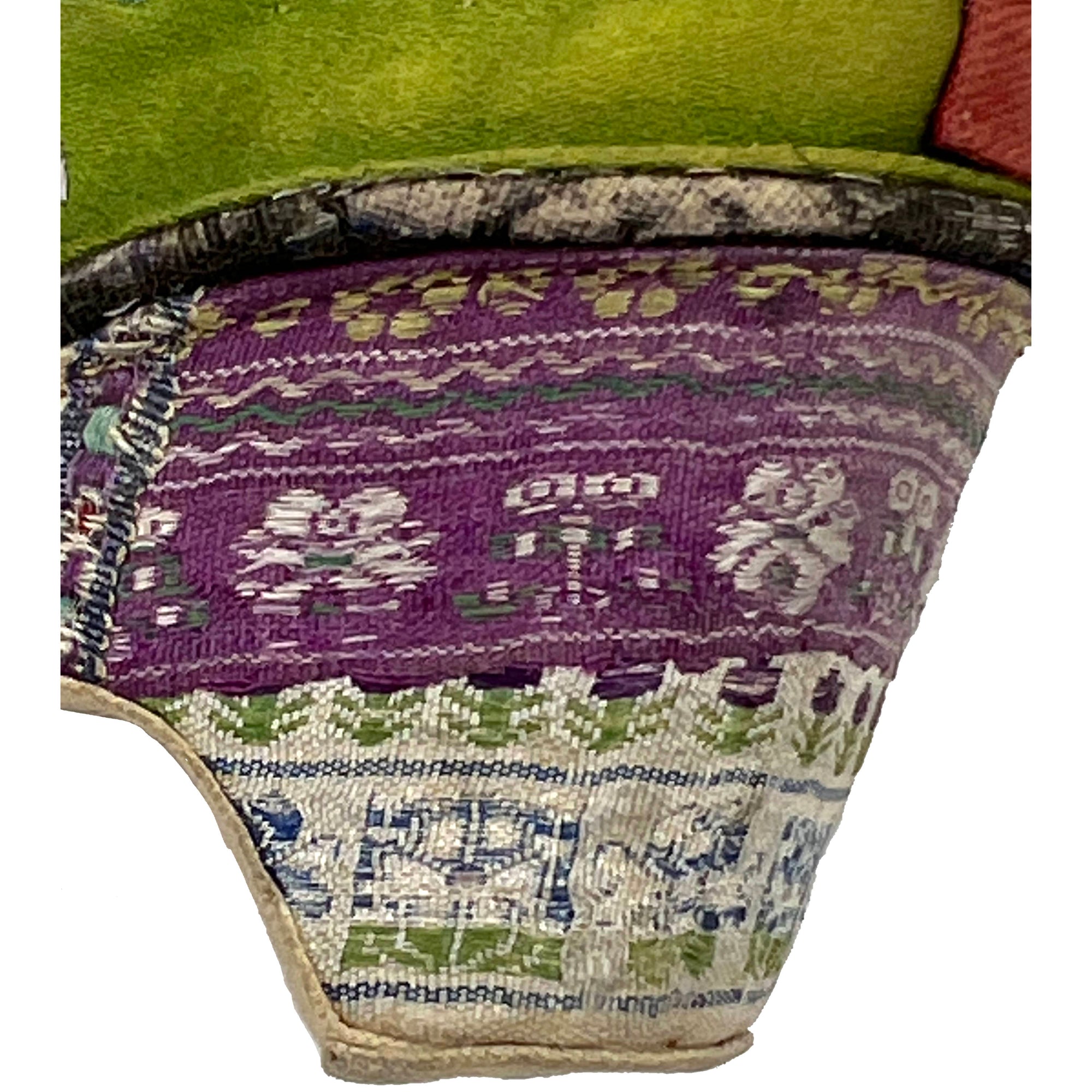 Antique Chinese Lotus Shoe for Bound Feet Green Silk