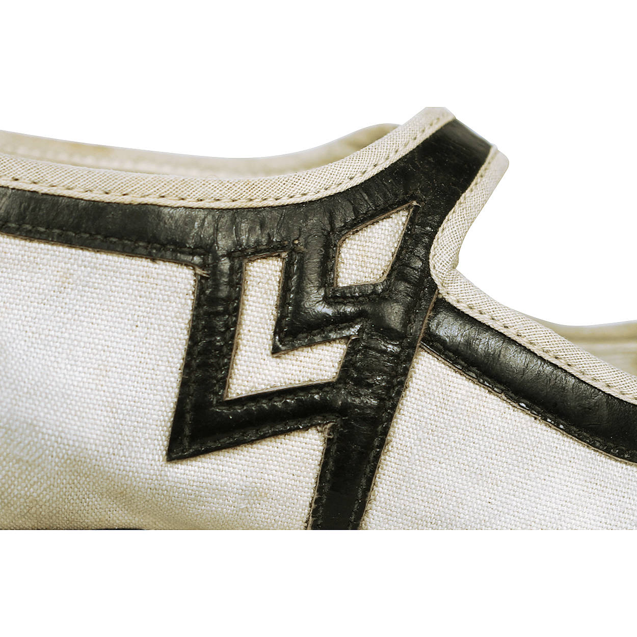 Vintage 1920s Flapper Shoes Canvas &amp; Leather with Box Smart Step Canada Sz Small - Poppy's Vintage Clothing