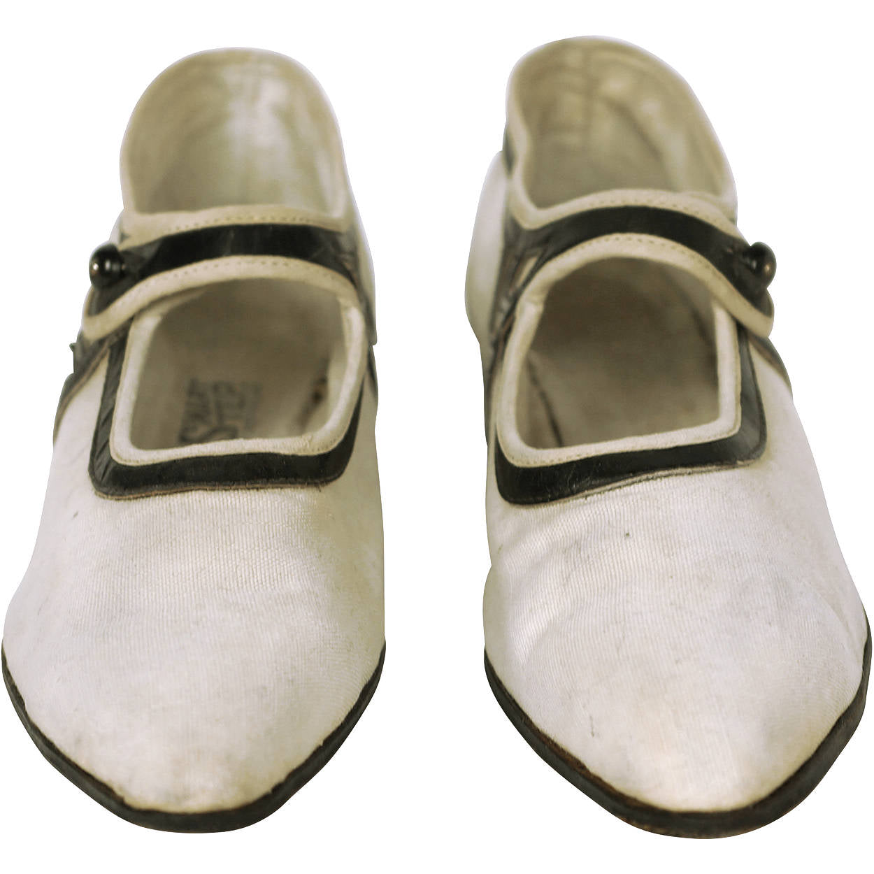 Vintage 1920s Flapper Shoes Canvas &amp; Leather with Box Smart Step Canada Sz Small - Poppy's Vintage Clothing