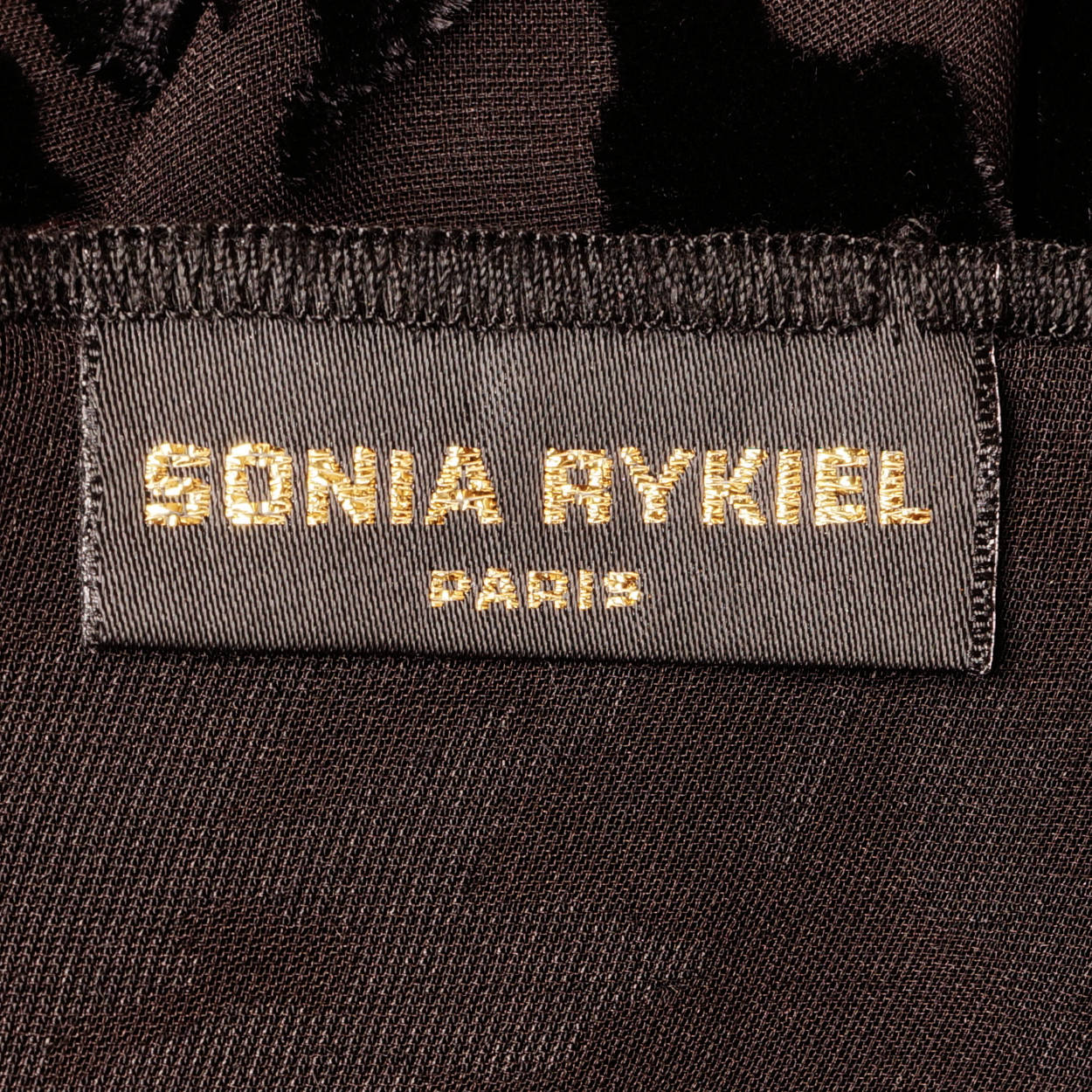 Vintage Sonia Rykiel Paris Black Devore Velvet Dress Sleeveless w Shawl Wrap Size L 12 - Poppy's Vintage Clothing
