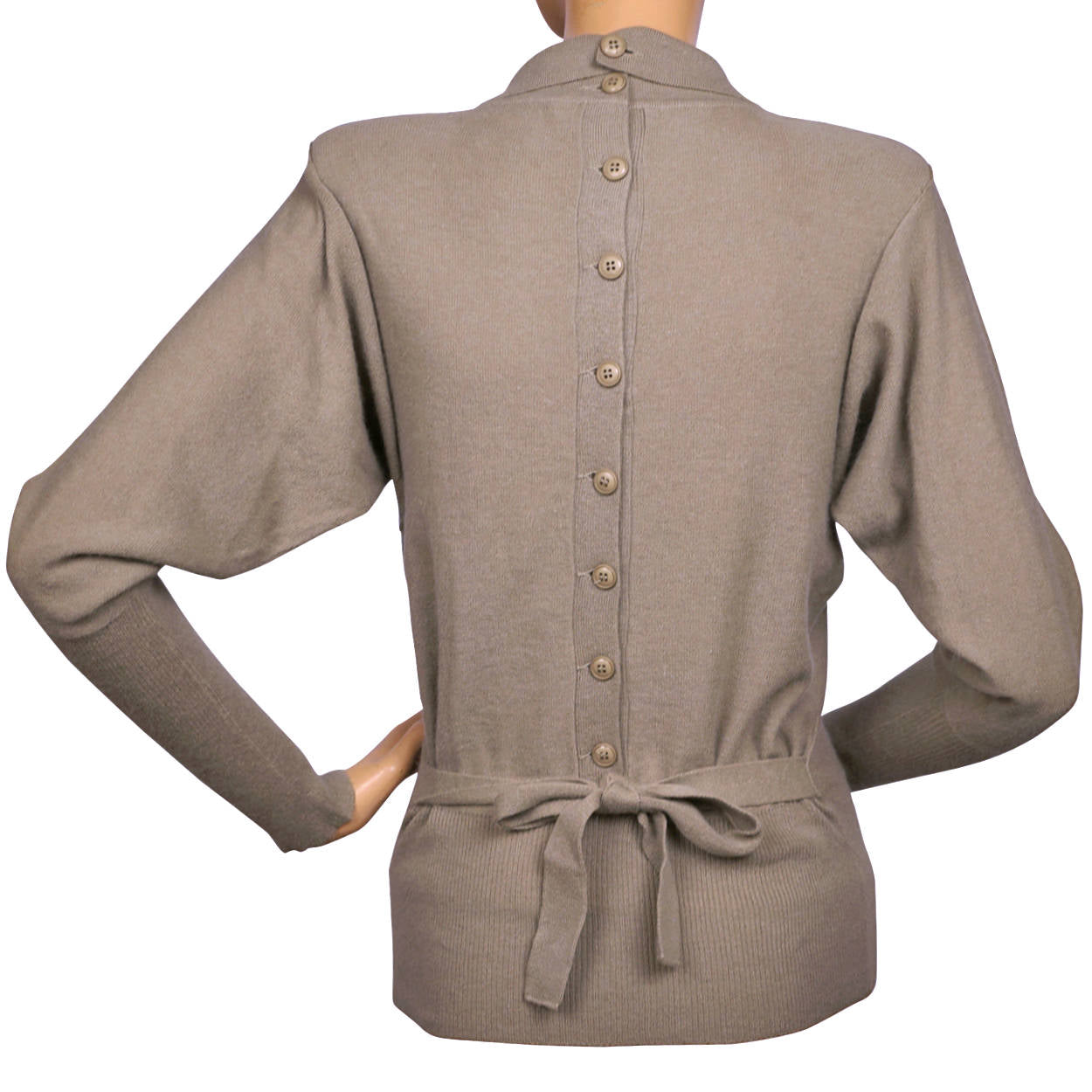 Vintage Sonia Rykiel Sweater 1980s Taupe Wool Angora Ladies Size Small 36 - Poppy's Vintage Clothing