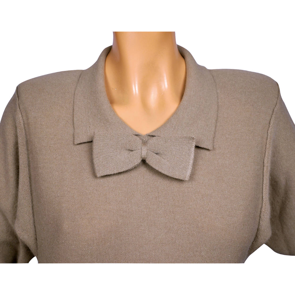 Vintage Sonia Rykiel Sweater 1980s Taupe Wool Angora Ladies Size Small 36 - Poppy's Vintage Clothing