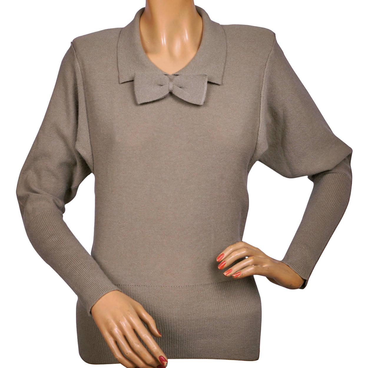 Vintage Sonia Rykiel Sweater 1980s Taupe Wool Angora Ladies Size Small 36