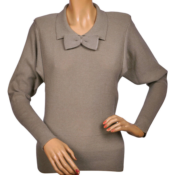 Vintage Sonia Rykiel Sweater 1980s Taupe Wool Angora Ladies Size Small 36 - Poppy's Vintage Clothing