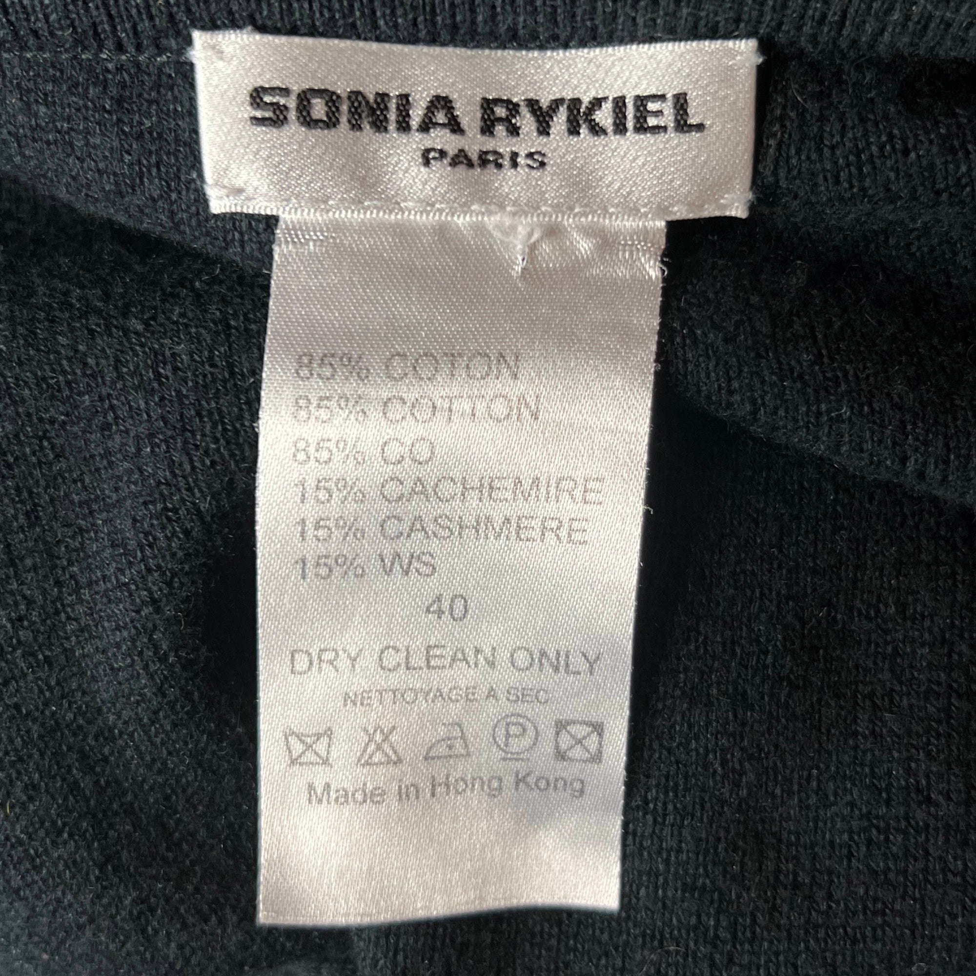 Vintage Sonia Rykiel Intarsia Sweater Man Woman Faces Sz 40