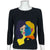 Vintage Sonia Rykiel Intarsia Sweater Man Woman Faces Sz 40