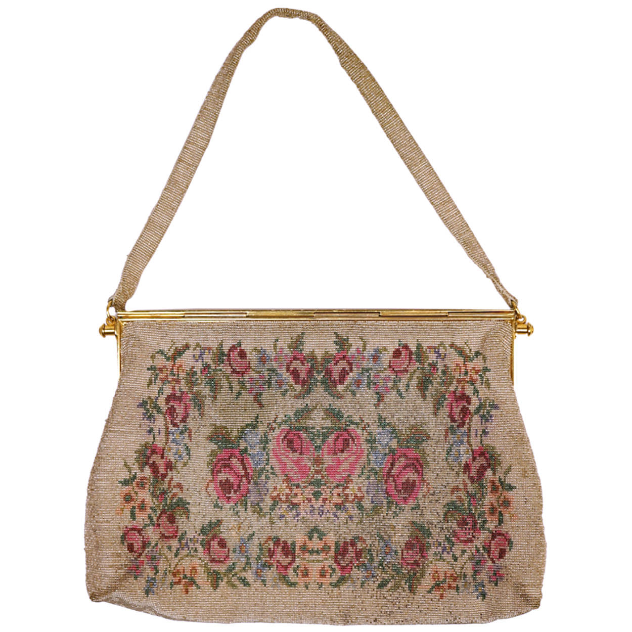 Vintage Beaded Handbag Purse Made in France Spritzer & Fuhrmann Curacao Aruba - Poppy's Vintage Clothing