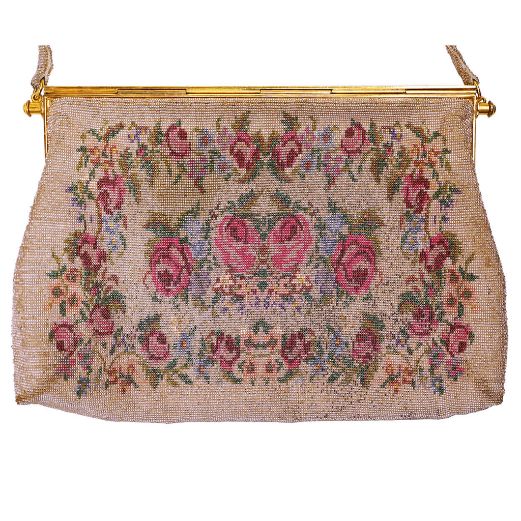 Vintage Beaded Handbag Purse Made in France Spritzer & Fuhrmann Curacao Aruba - Poppy's Vintage Clothing