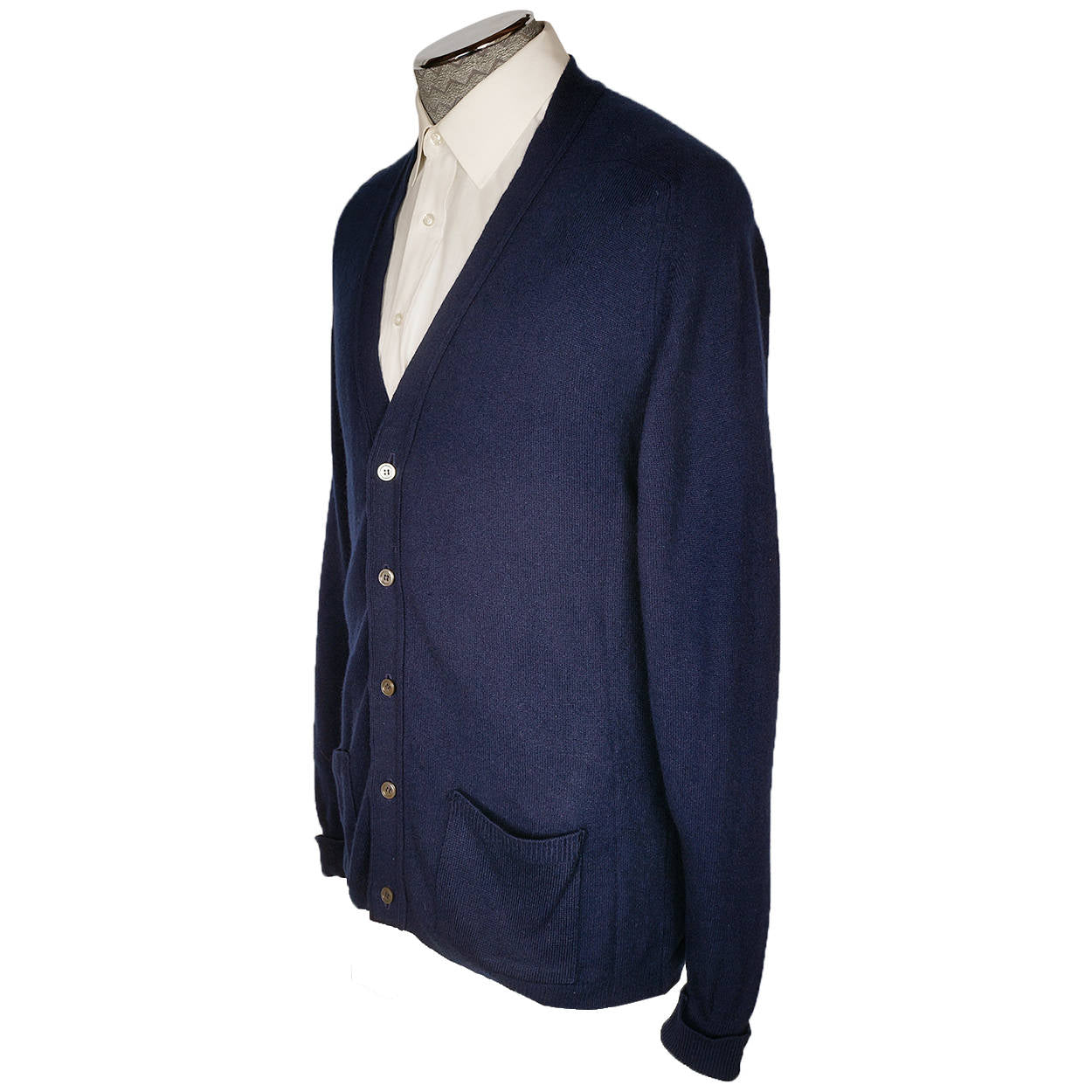 Vintage 1970s St Michael British Cashmere Sweater Mens Cardigan Style Size L 42 - Poppy's Vintage Clothing