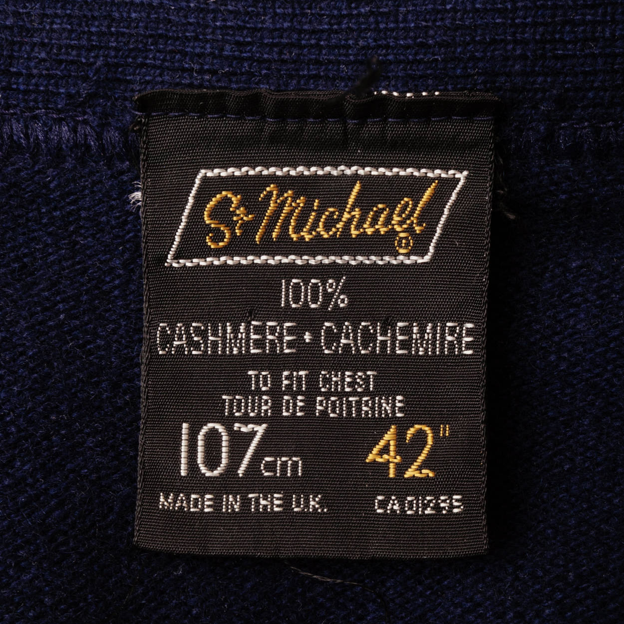 Vintage 1970s St Michael British Cashmere Sweater Mens Cardigan Style Size L 42 - Poppy's Vintage Clothing