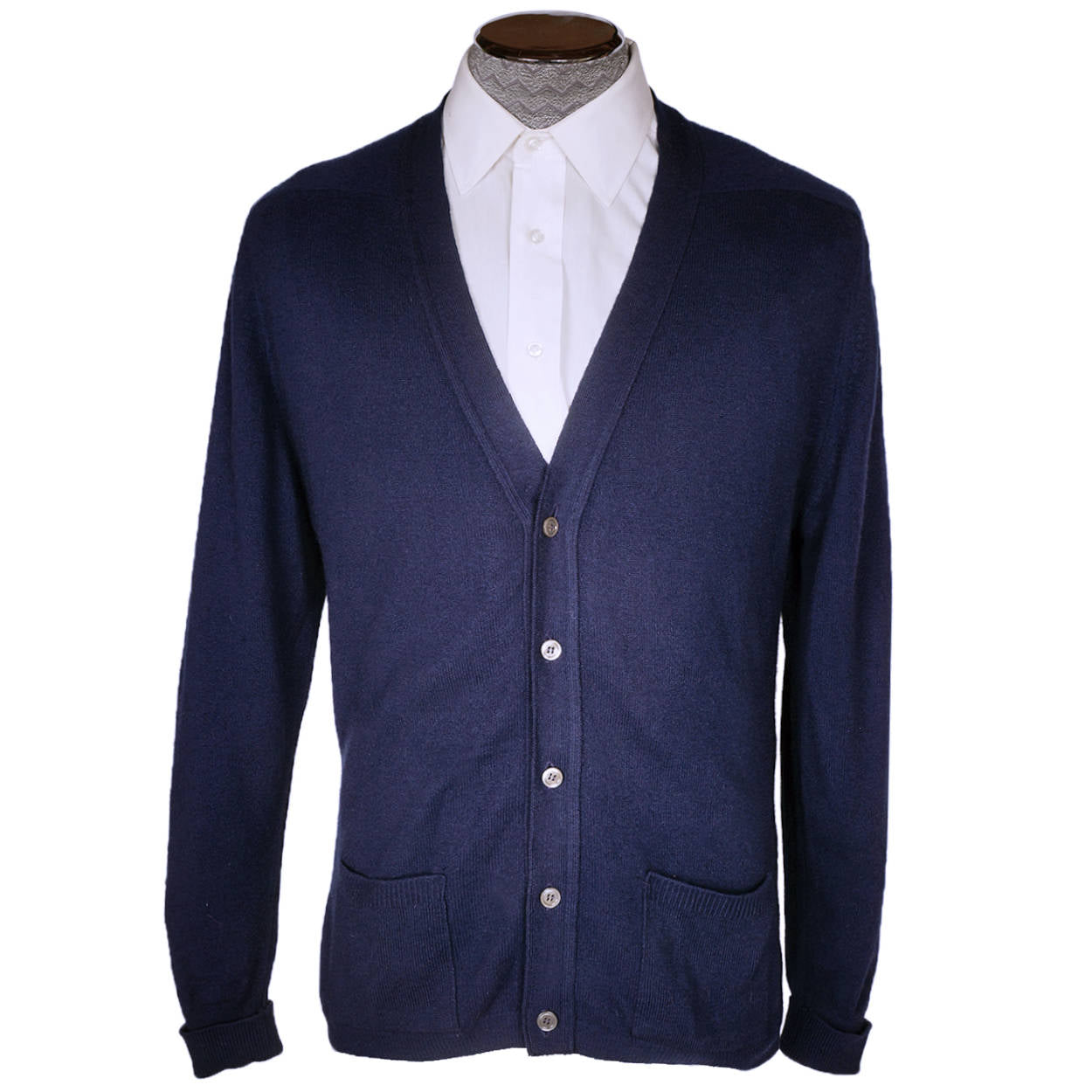 Vintage 1970s St Michael British Cashmere Sweater Mens Cardigan Style Size L 42 - Poppy's Vintage Clothing