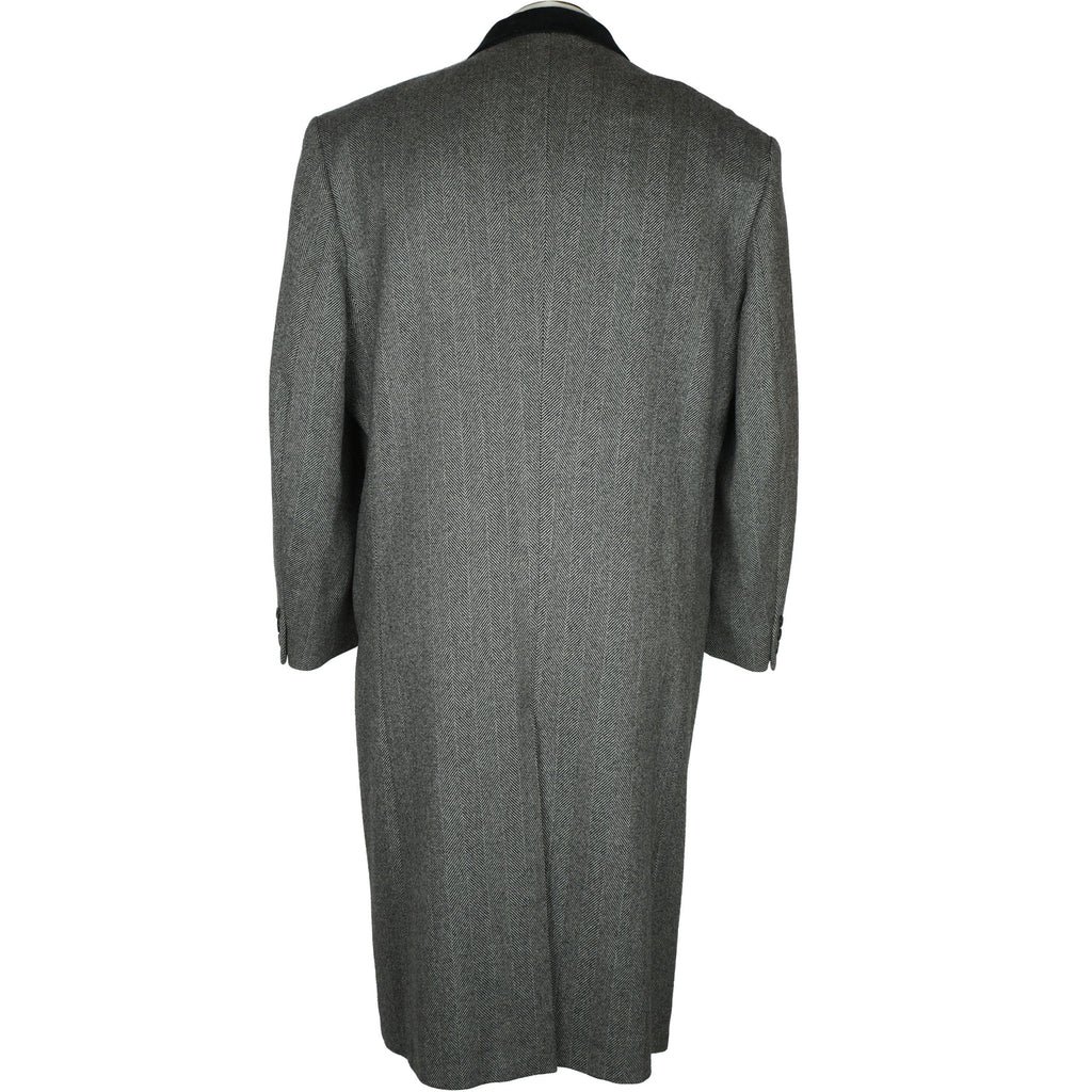 Vintage Mens Wool Coat with Velvet Collar
