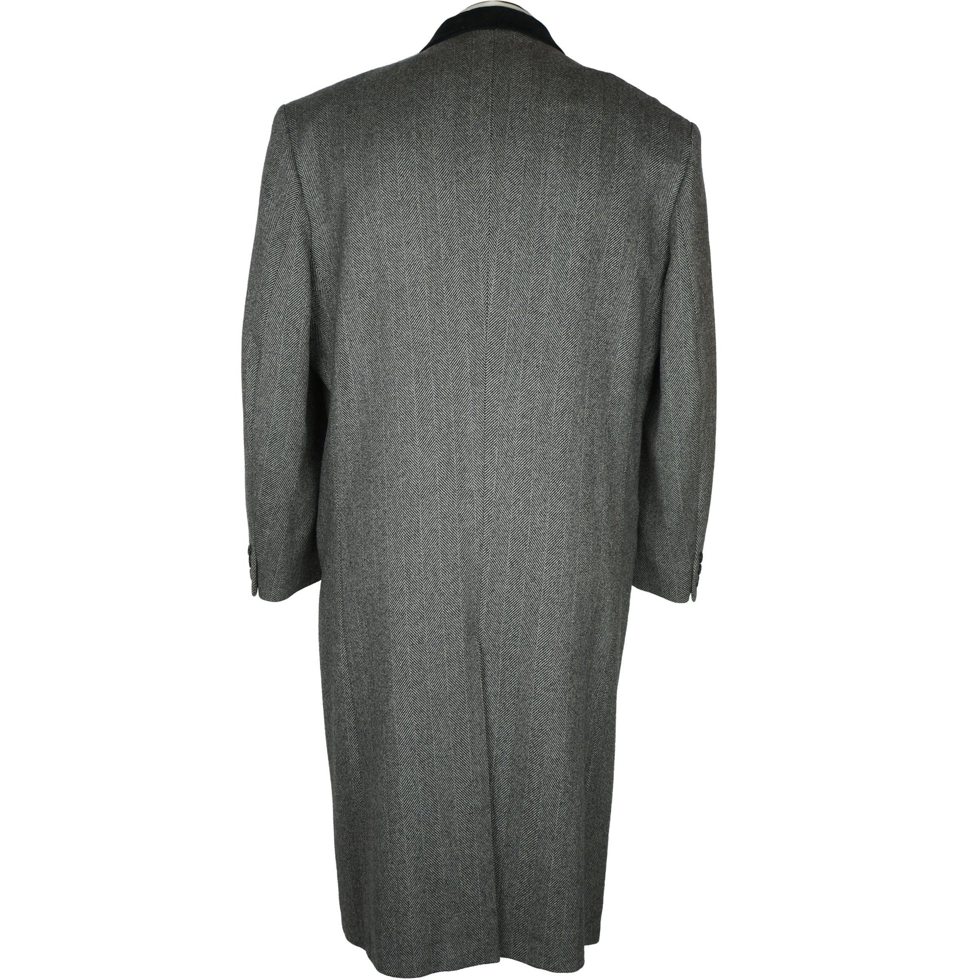 Vintage Mens Wool Coat with Velvet Collar