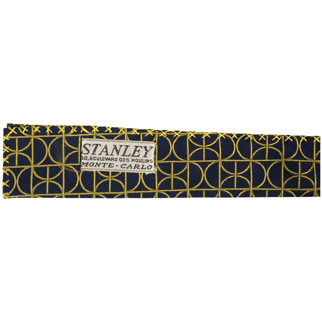 Vintage Mens Silk Tie Stanley Monte Carlo Leo Gret France - Poppy's Vintage Clothing