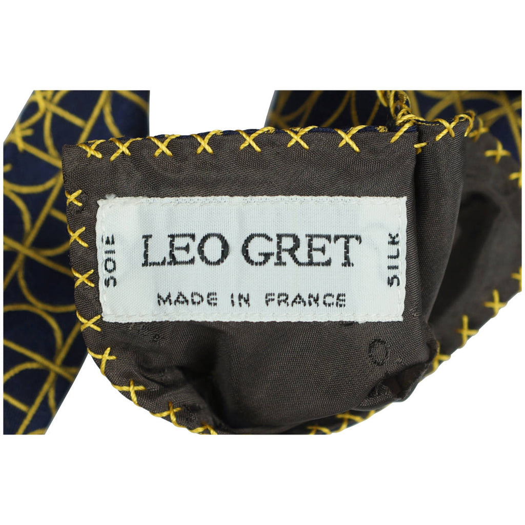 Vintage Mens Silk Tie Stanley Monte Carlo Leo Gret France - Poppy's Vintage Clothing