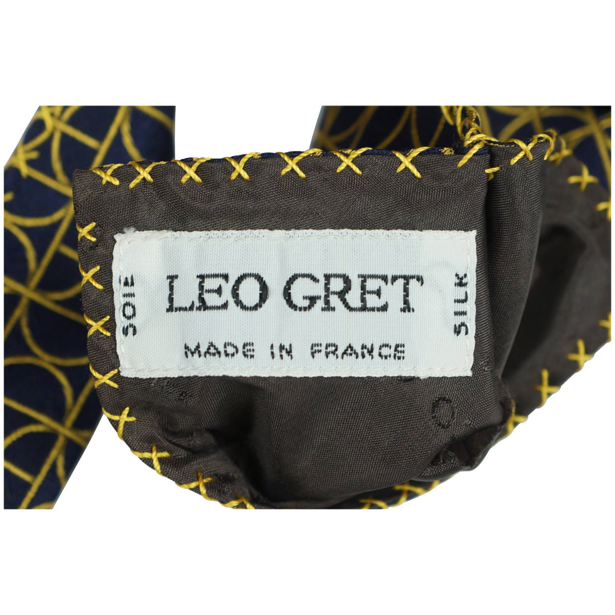 Vintage Mens Silk Tie Stanley Monte Carlo Leo Gret France - Poppy's Vintage Clothing