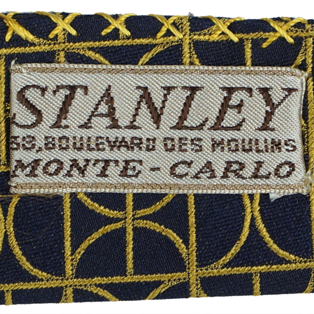 Vintage Mens Silk Tie Stanley Monte Carlo Leo Gret France - Poppy's Vintage Clothing