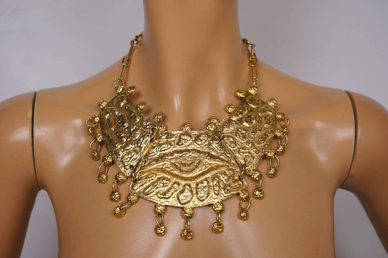 Vintage Jewelry Designer Donald Stannard Necklace Eye of Horus Egyptian Revival - Poppy's Vintage Clothing