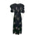 Vintage 1970s Black Velvet Dress with Dayglo Stars Size M