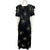 Vintage 1970s Black Velvet Dress with Dayglo Stars Size M