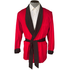 Vintage Mens Smoking Jacket State O Maine Red Corduroy Sz M