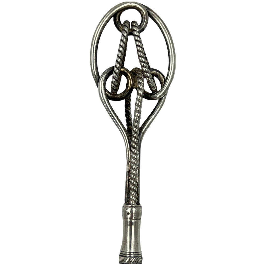 Antique American Sterling Silver Button Hook Roped Top 7” - Poppy's Vintage Clothing