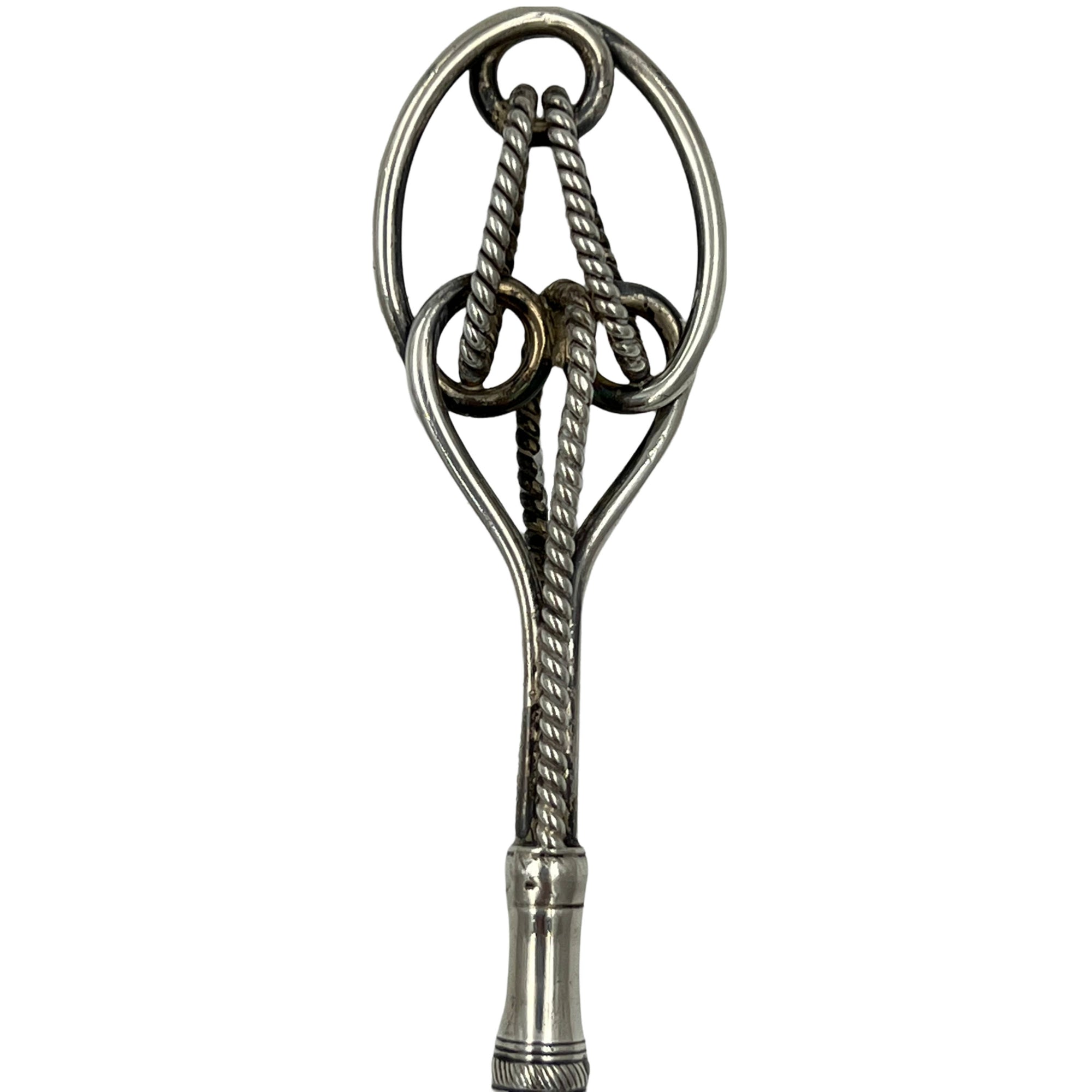 Antique American Sterling Silver Button Hook Roped Top 7” - Poppy's Vintage Clothing