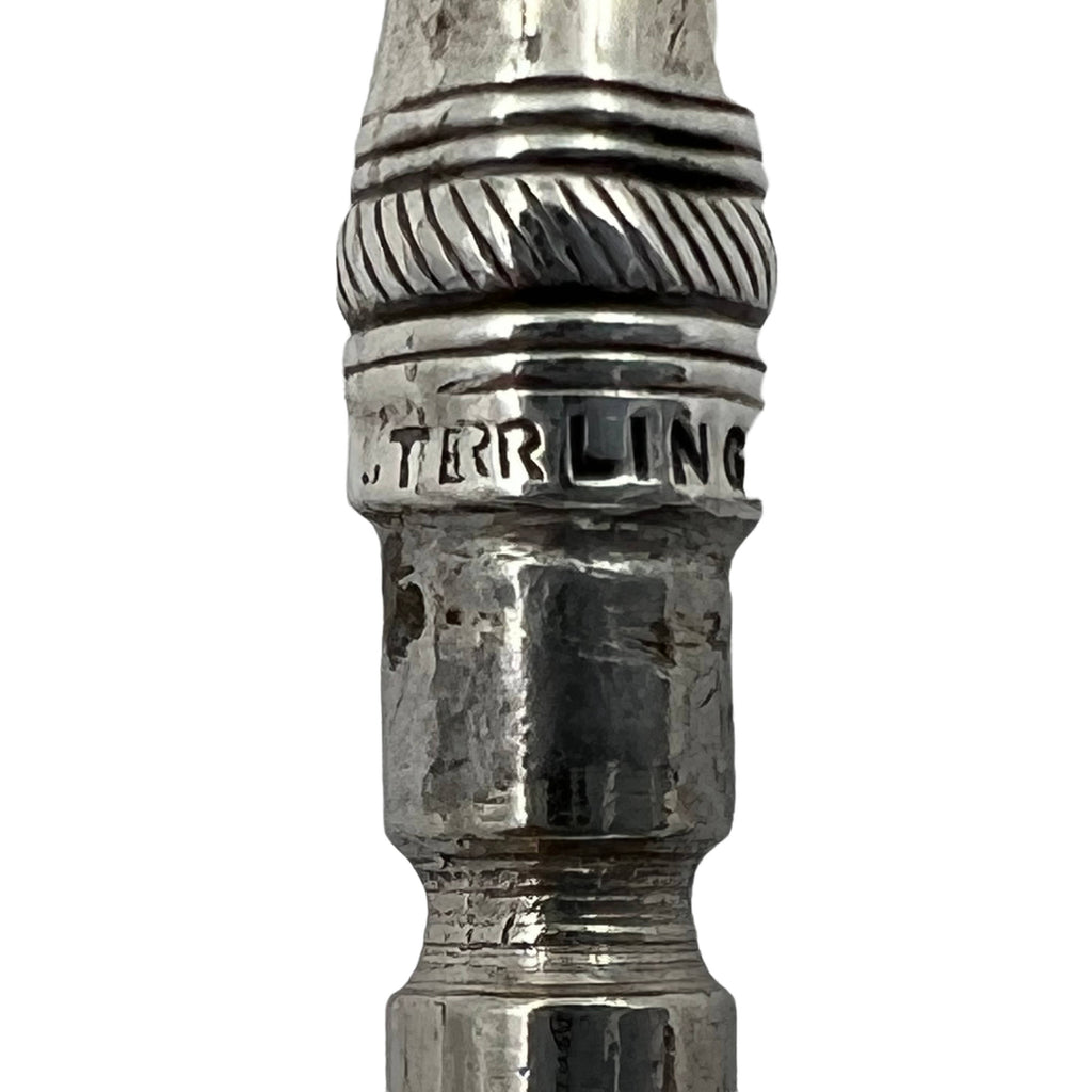 Antique American Sterling Silver Button Hook Roped Top 7” - Poppy's Vintage Clothing