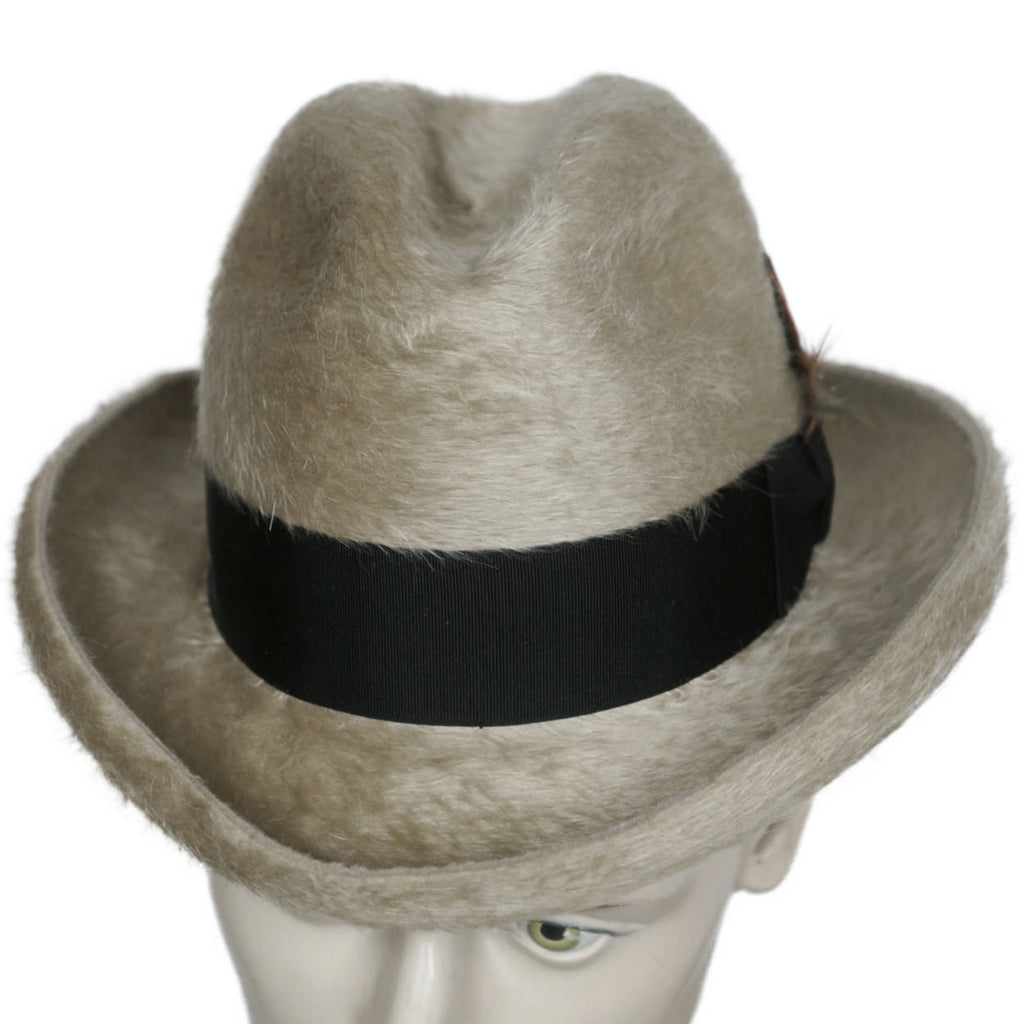 Vintage 60s Stetson Twenty Five Fedora Homburg Hat Canadian Beaver Plush Small - Poppy's Vintage Clothing