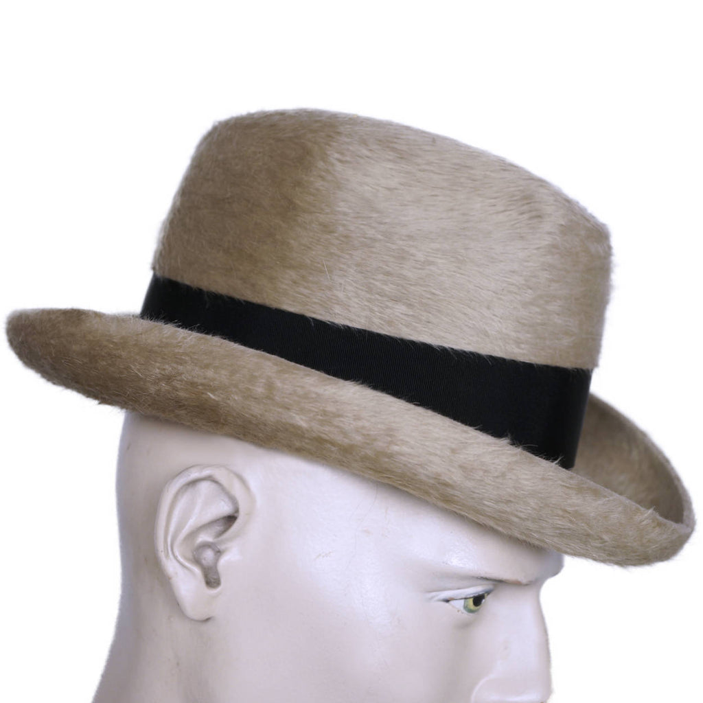 Vintage 60s Stetson Twenty Five Fedora Homburg Hat Canadian Beaver Plush Small - Poppy's Vintage Clothing