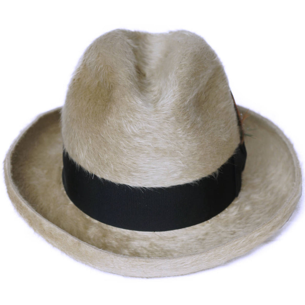 Vintage 60s Stetson Twenty Five Fedora Homburg Hat Canadian Beaver Plush Small - Poppy's Vintage Clothing