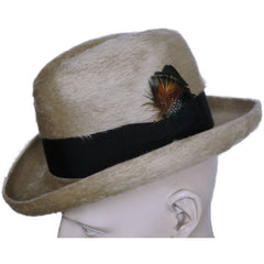 Vintage 60s Stetson Twenty Five Fedora Homburg Hat Canadian Beaver Plush Small - Poppy's Vintage Clothing