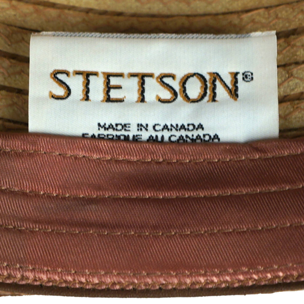 Vintage 60s Stetson Hat Straw Fedora Summer Hat Size 7 1/4 - Poppy's Vintage Clothing