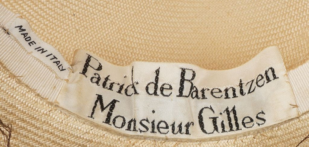1960s Veiled Hat, by Patrick de Barentzen Monsieur Gilles - Italian Pith-Style Helmet - Poppy's Vintage Clothing