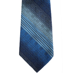Vintage 1970s Sulka Blue Woven Silk Tie Mens Necktie - Poppy's Vintage Clothing