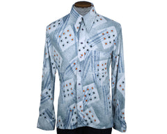 Vintage 70s Disco Shirt California Design Mens Size L - Poppy's Vintage Clothing