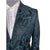 Vintage 1970s Brocade Jacket Blue & Black Formal Mens Size L
