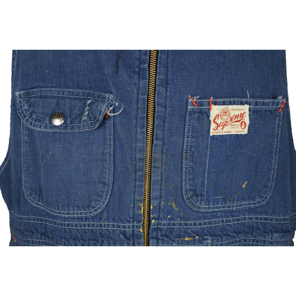 Vintage Denim Workwear Overalls Coveralls Supreme Canada Wabasso 1950s - Poppy's Vintage Clothing