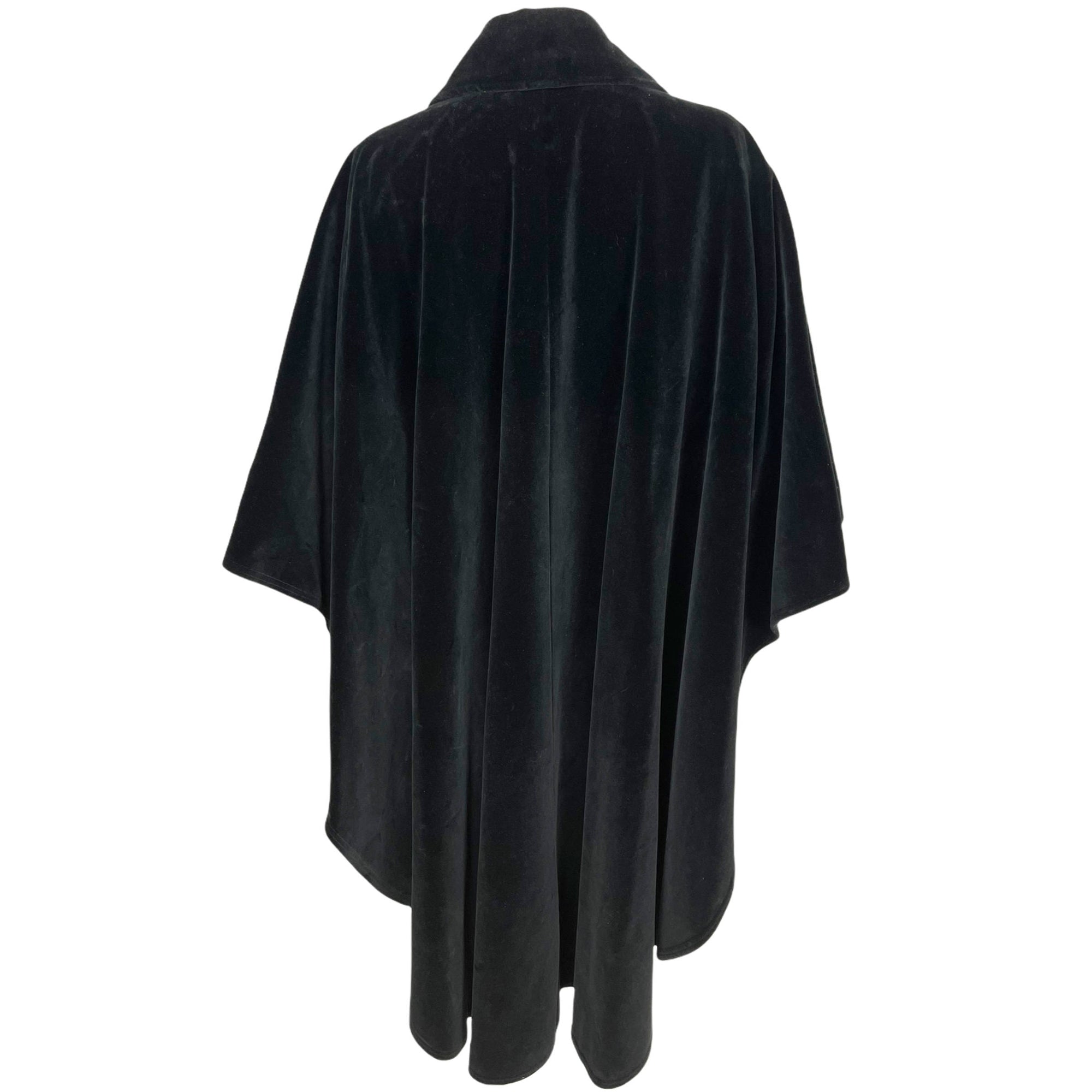 Vintage 1970s Black Velvet Cape Coat by Surrey Classics S M