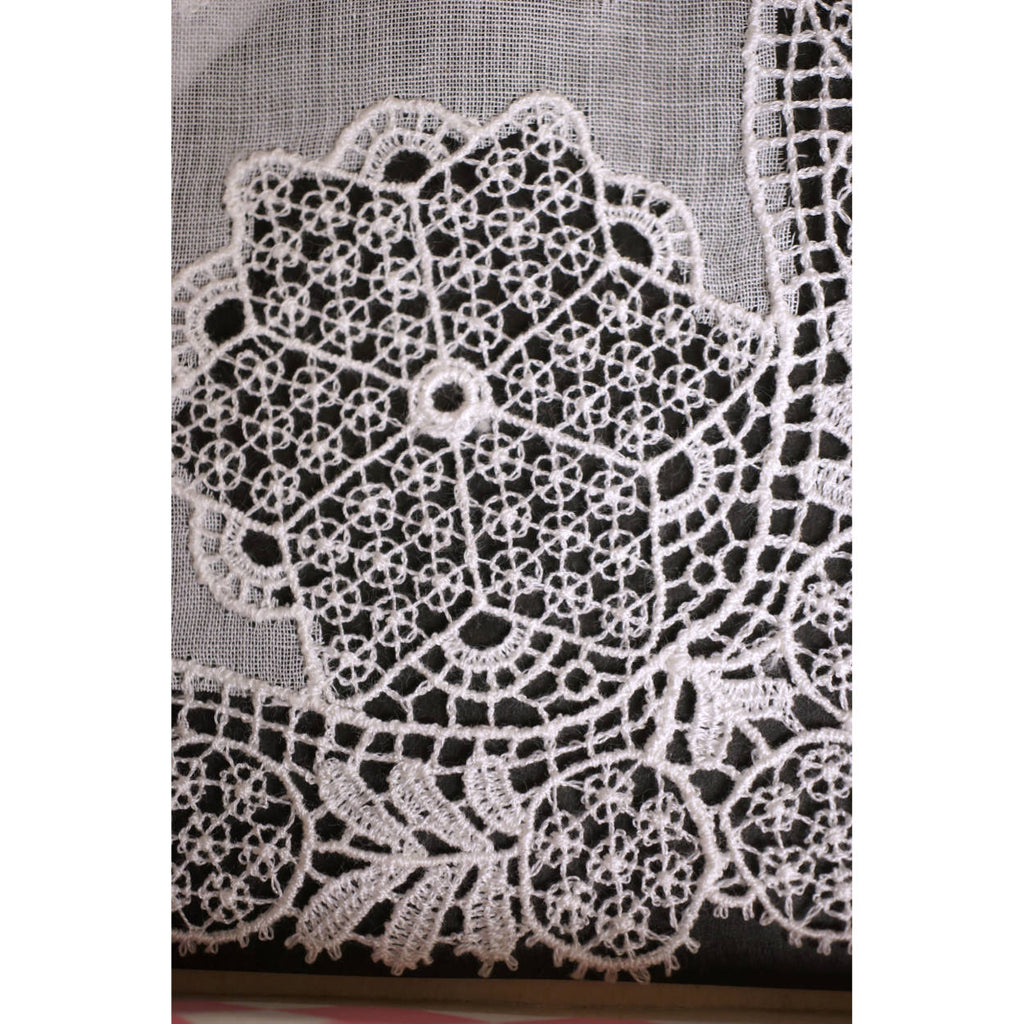 Vintage Swiss Cotton Lace Handkerchief Wedding Hankie Unused in Box Switzerland - Poppy's Vintage Clothing