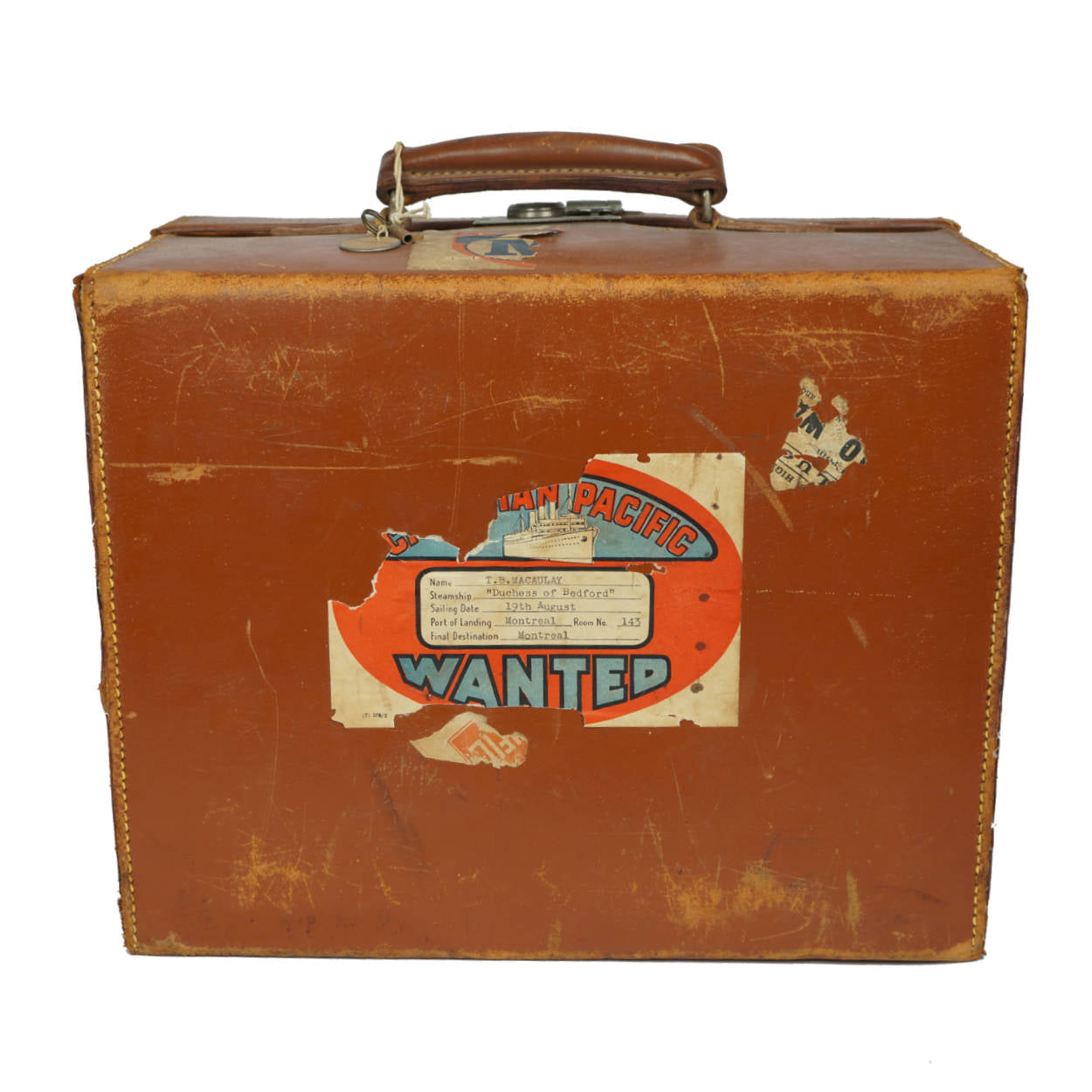 Vintage 1920s Top Hat Leather Travel Case Scotts London Luggage with Provenance - Poppy's Vintage Clothing