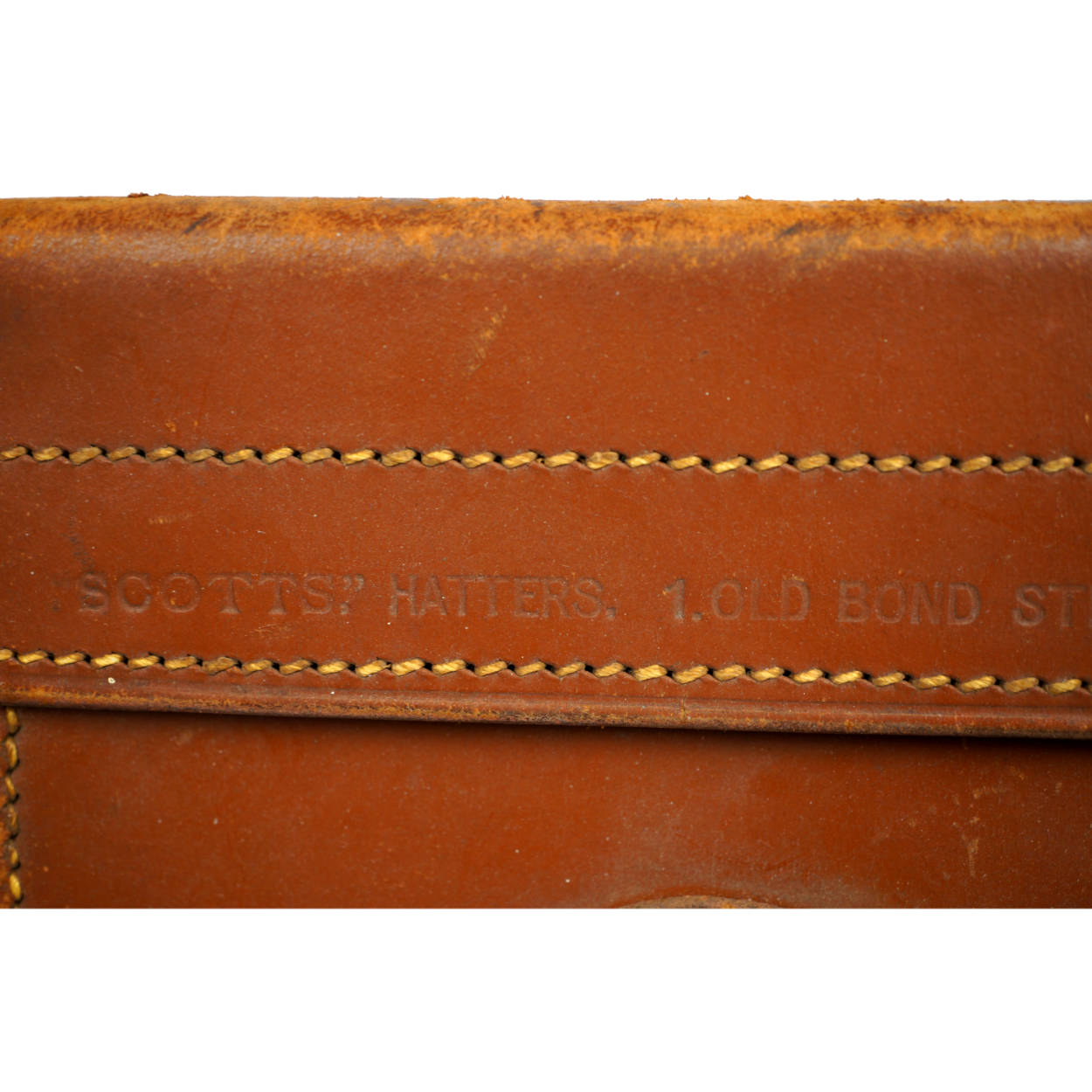 Vintage 1920s Top Hat Leather Travel Case Scotts London Luggage with Provenance - Poppy's Vintage Clothing